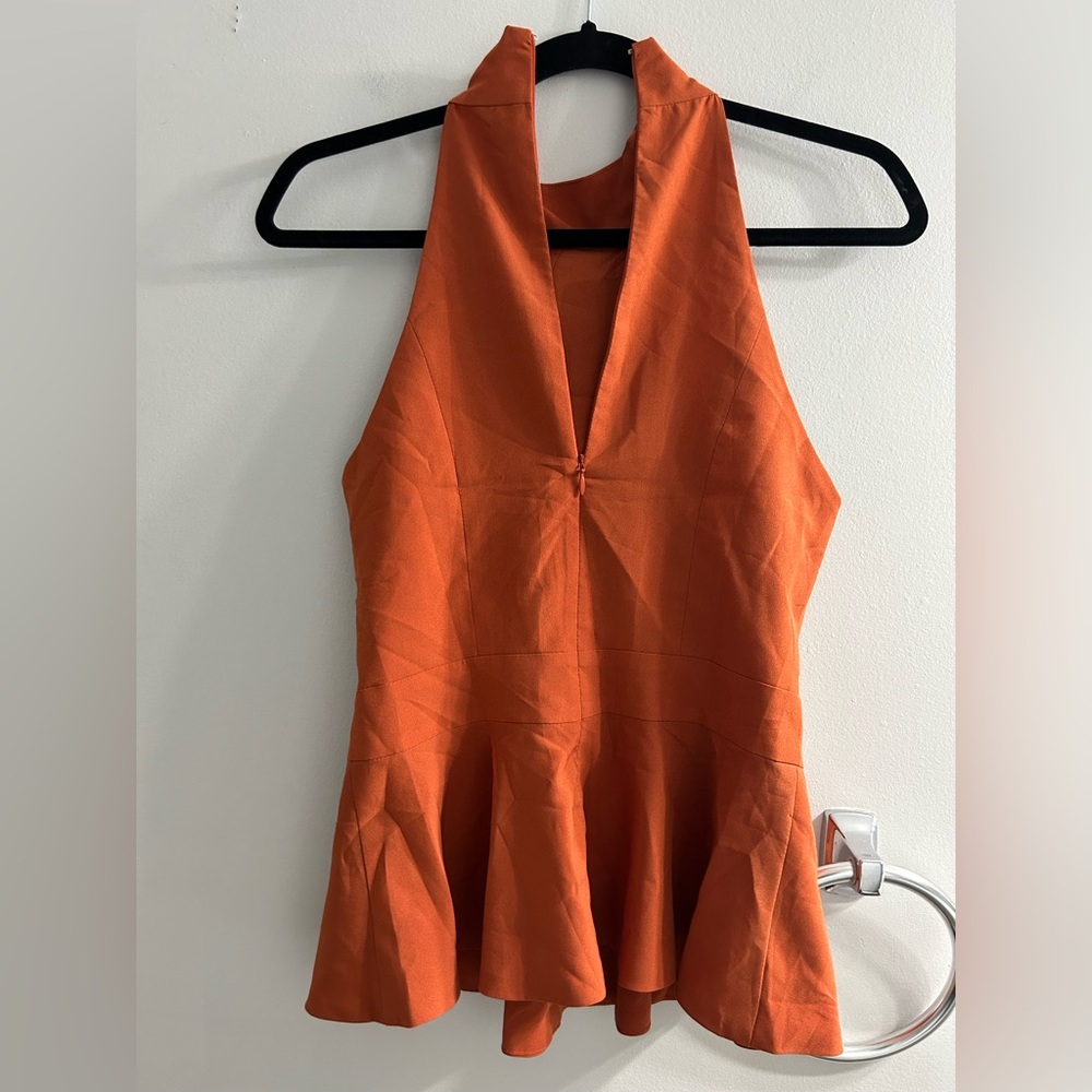 House of Harlow X revolve peplum burnt orange top - Picture 5 of 7
